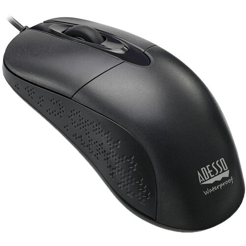 Adesso IMOUSE W4 Waterproof Antimicrobial Optical Mouse - 1000 dpi -Black