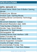 Adesso iMouse X1 Multi-Color 6-Button Gaming Mouse - Optical - Cable