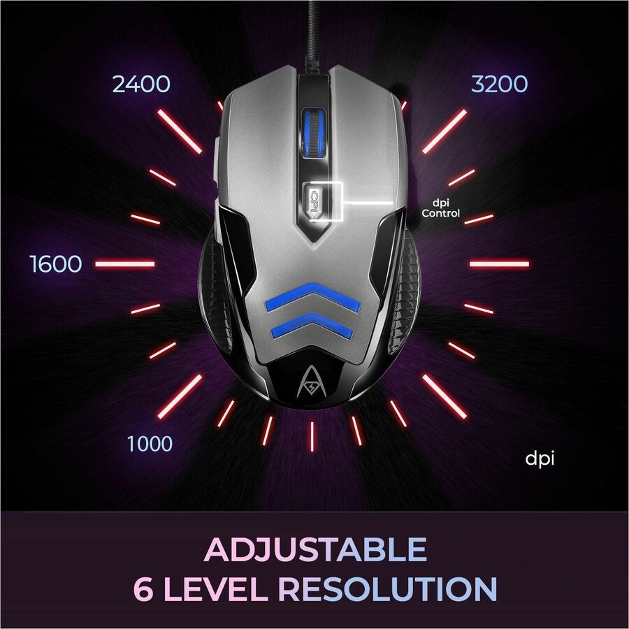 Adesso iMouse X1 Multi-Color 6-Button Gaming Mouse - Optical - Cable