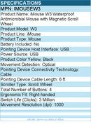 Adesso IMOUSEW3 Waterproof Antimicrobial Mouse with Magnetic Scroll Wheel
