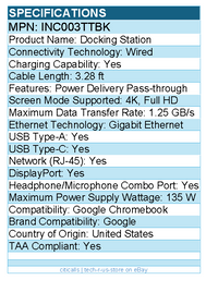 Belkin INC003TTBK Universal USB-C Triple Display Laptop Docking Station