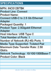 Belkin INC012btBK Connect USB-C to 2.5 Gb Ethernet Adapter