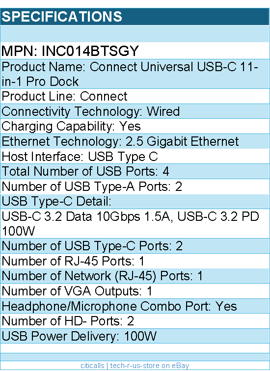 Belkin INC014BTSGY 11-in-1 Universal USB-C Docking Station - USB 3.2
