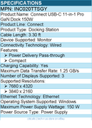 Belkin INC020TTSGY 11-in-1 Triple Display USB-C Docking Station - 10 Gbps