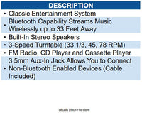 Victrola INN-VTA-200B-GRY 6-in-1 Victrola Entertainment Center