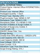 Eaton Tripp Lite Series INTERNET550U 550VA 300W Standby UPS - 120 V