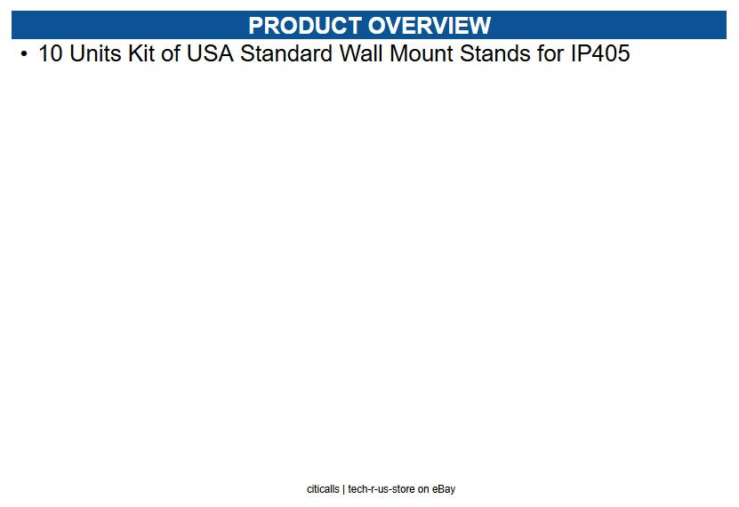 AudioCodes IP405-WALLMOUNT-USA 10 Units, USA IP405 wall mount stands for IP405