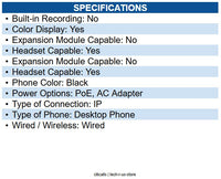AudioCodes IP445HDEPSG 445HD IP Phone Corded - Corded - Black - 6 x Total Line