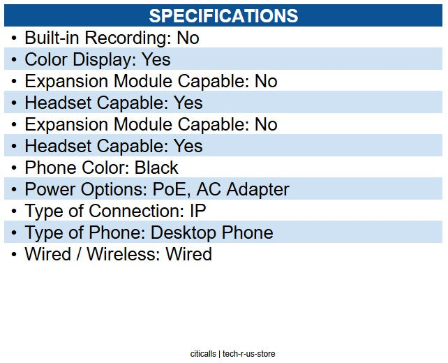 AudioCodes IP445HDEPSG 445HD IP Phone Corded - Corded - Black - 6 x Total Line