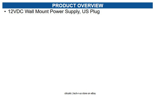 AudioCodes IPP-PS-2AWR-US-L-SINGLE 12VDC Wall Mount Power Supply, US Plug