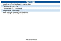 Radionix ISC-SK10 Shock Sensor, Dual-Color LED Indicator