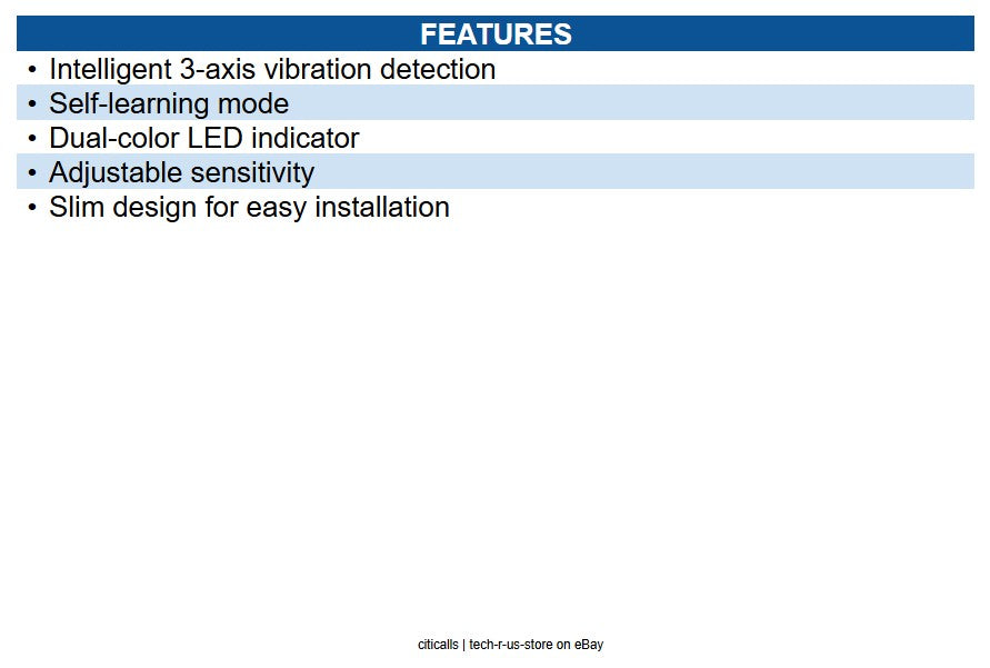 Radionix ISC-SK10 Shock Sensor, Dual-Color LED Indicator