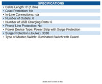 Eaton ISOBAR6ULTRAHG Isobar Hospital-Grade 6-Outlet Surge Protector, 15 ft.