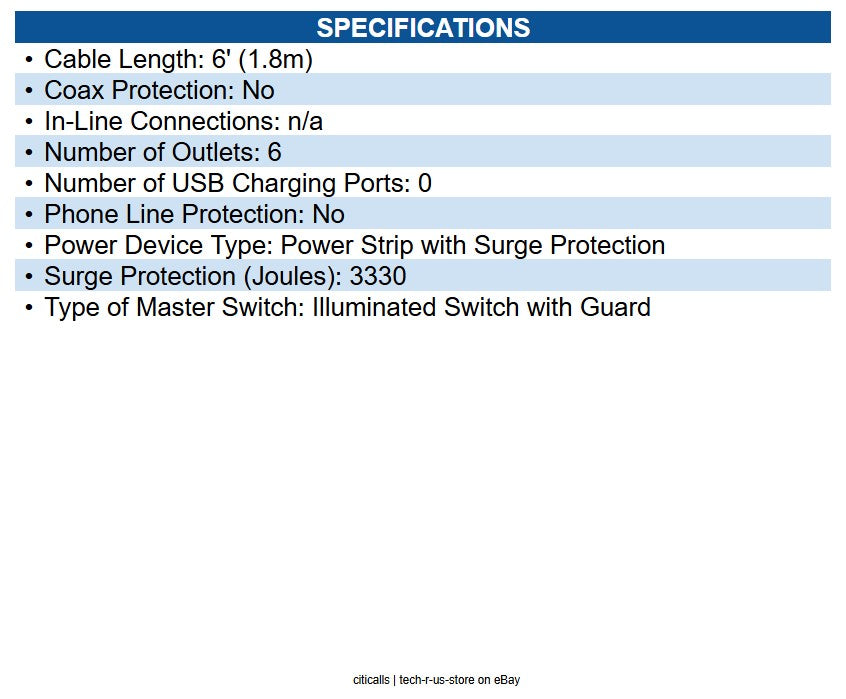 Eaton ISOBAR6ULTRAHG Isobar Hospital-Grade 6-Outlet Surge Protector, 15 ft.