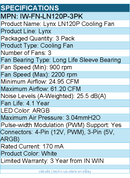 In Win IW-FN-LN120P-3PK Lynx LN120P Cooling Fan - 2200 rpm - White