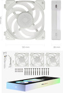 In Win IW-FN-LN120P-3PK Lynx LN120P Cooling Fan - 2200 rpm - White