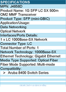 HPE J4858D 1G SFP LC SX 500m OM2 MMF Transceiver - SFP (mini-GBIC)