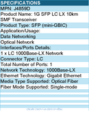 HPE J4859D 1G SFP LC LX 10km SMF Transceiver For Data Networking,Optical Network
