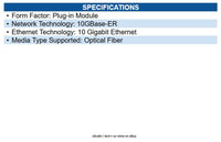 HPE J9153D SFP+ LC ER 40km SMF Transceiver for Data Networking, Optical Network