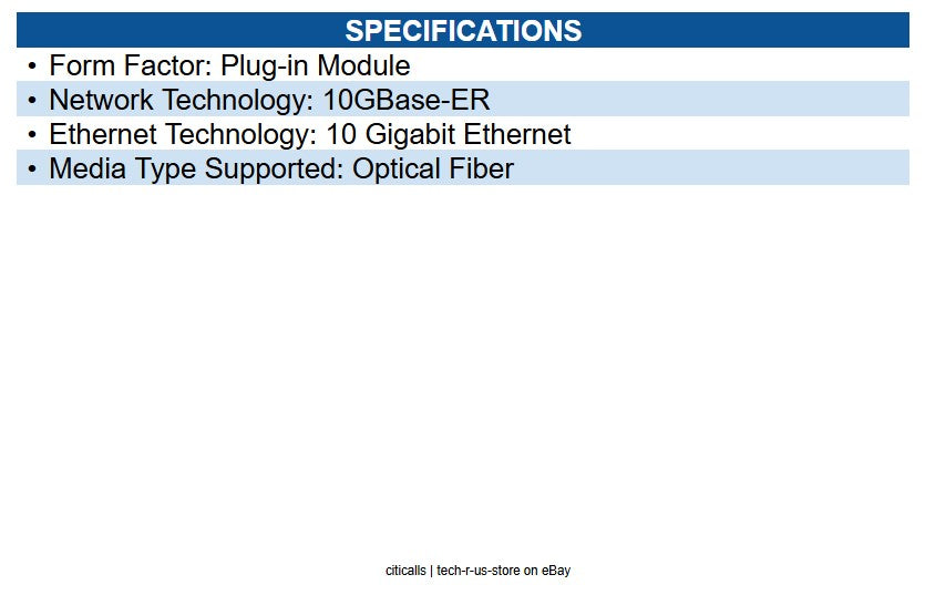 HPE J9153D SFP+ LC ER 40km SMF Transceiver for Data Networking, Optical Network