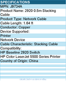 HPE J9734A 2920 0.5m Stacking Cable - Network Cable - 1.64 ft