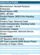 HPE J9734A 2920 0.5m Stacking Cable - 1.64 ft Network Cable for Network Device