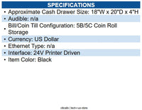 APG Cash Drawer JB320-BL1820-C Series 4000 Cash Drawer (18 x 20 Inch, 5 Bill