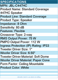 Harman JBL Professional JBL-C447HC Standard Coverage 447HC Speaker