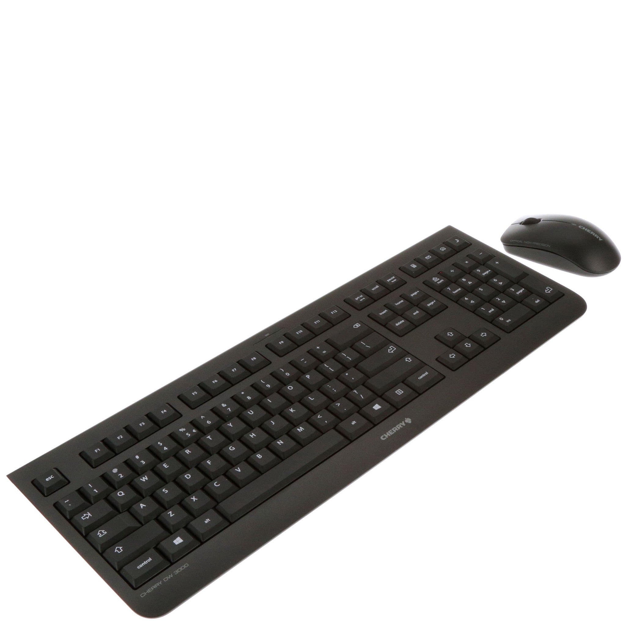 Cherry JD-0710EU-2 DW 3000 Wireless Keyboard and Mouse Full Size,Black,Wireless