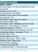 Dell JJRKF Pro 24 QC24250 All-in-One Computer - Intel Core Ultra 5
