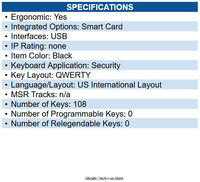 Cherry JK-A0104EU-2 KC 1000 SC Security Keyboard Cable Connectivity - USB