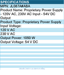 HPE JL087A#ABA Proprietary Power Supply - 120V AC, 230V AC Input - 54V DC Output