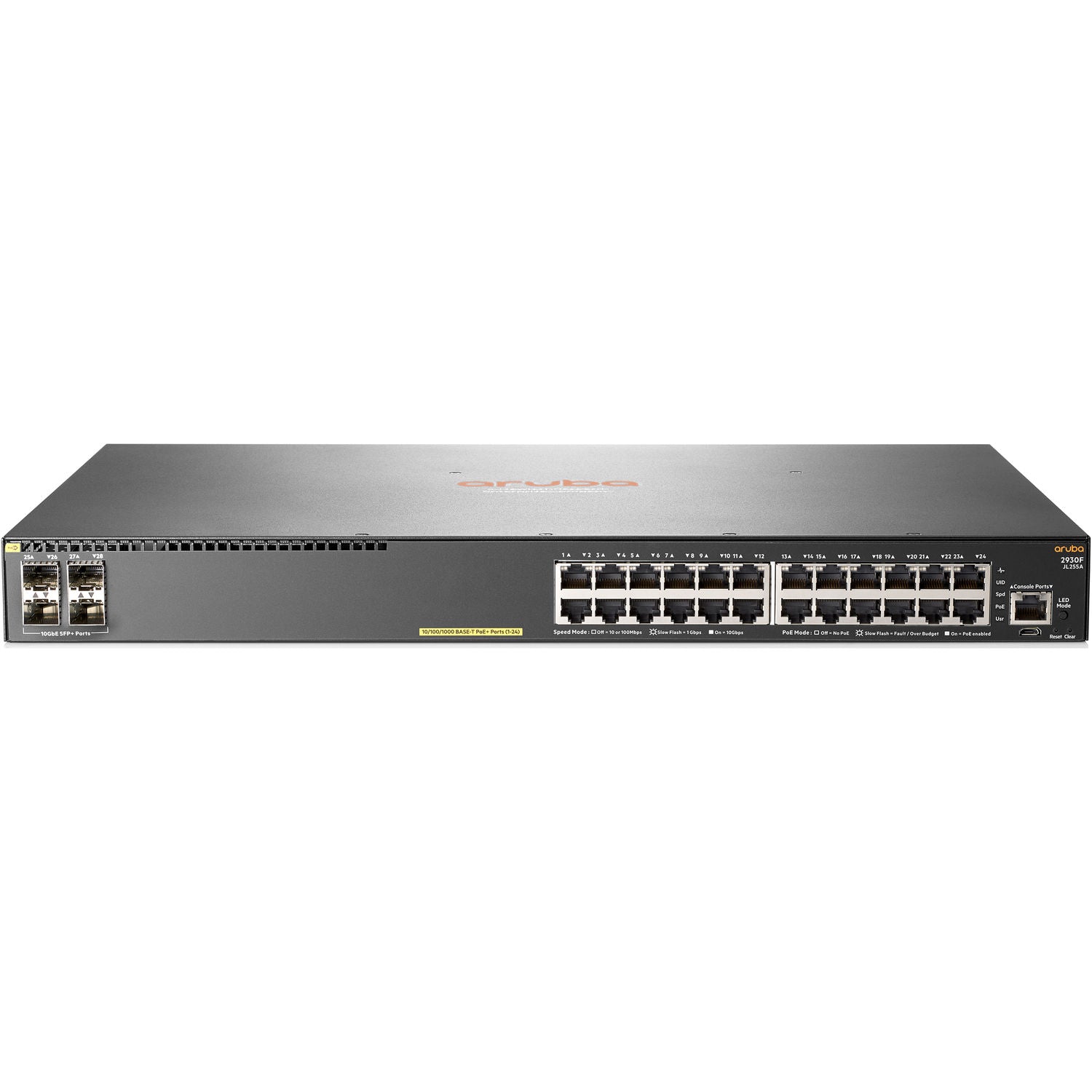 HPE JL255A#ABA Aruba 2930F 24G PoE+ 4SFP+ Switch - 24 Ports - Manageable