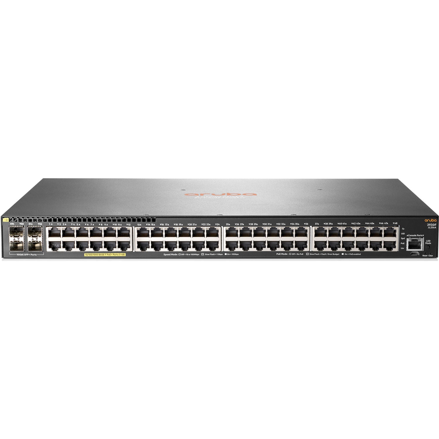 HPE JL256A#ABA Aruba 2930F 48G PoE+ 4SFP+ Switch - 48 Ports - Manageable