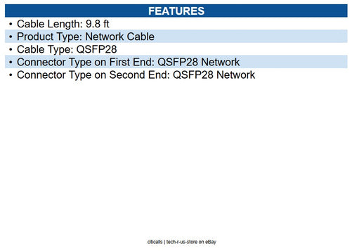 HPE JL307A 100G QSFP28 to QSFP28 3m Direct Attach Copper Cable - 9.84 ft