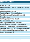 HPE JL322A 2930M 48G POE+ 1-Slot  Ethernet Switch - 48 Ports - 3 Layer