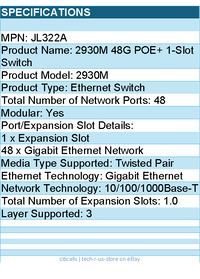 HPE JL322A 2930M 48G POE+ 1-Slot  Ethernet Switch - 48 Ports - 3 Layer