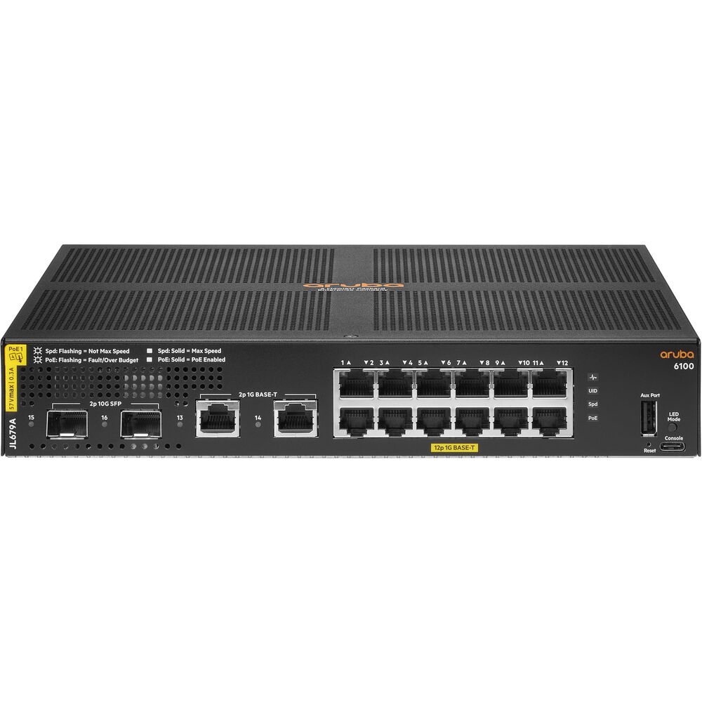 HPE JL679A#ABA 6100 Ethernet Switch - 12 Ports - Manageable - 2 Layer