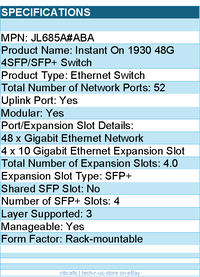 HPE JL685A#ABA Instant On 1930 48G 4SFP/SFP+ Ethernet Switch
