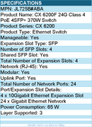 HPE JL725B#ABA CX 6200F 24G Class 4 PoE 4SFP+ 370W Switch - 24 Ports