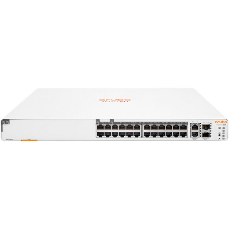 HPE JL807A#ABA Instant On Switch - 20p Gigabit CL4 4p Gigabit CL6 PoE 2p 10GBT