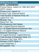 HPE JL808A#ABA Instant On 1960 48G 2XGT 2SFP+ Switch - 48 Ports - Manageable