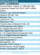 HPE JL809A#ABA Instant On 48G 40p Class4 8p Class6 PoE 2XGT 2SFP+ 600W Switch