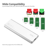 SIIG JU-SA0W11-S1 USB3.1 Gen2 Type-C to M.2 PCIe SSD MVMe Enclosure