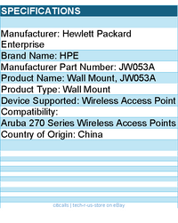 HPE JW053A Wall Mount for Aruba 270 Series Wireless Access Points