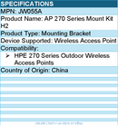 HPE JW055A Mounting Bracket for 270 Series Outdoor Wireless Access Points