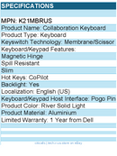 Dell K21MBRUS Collaboration Keyboard - Aluminium - Pogo Pin