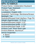 Dell K21MBRUS Collaboration Keyboard - Slim, Magnetic Hinge, Spill Resistant