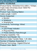 Kensington K32803NA SD3220U3 EQ USB-C 10Gbps Triple Video Driverless Dock 100W