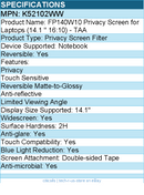 Kensington K52102WW FP140W10 Privacy Screen for Laptops (14.1" 16:10)